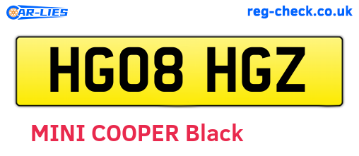 HG08HGZ are the vehicle registration plates.