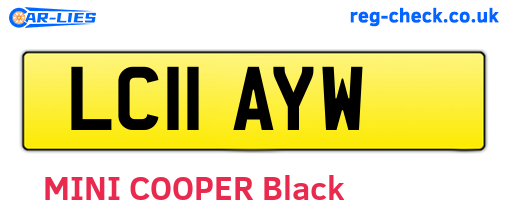 LC11AYW are the vehicle registration plates.