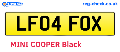 LF04FOX are the vehicle registration plates.