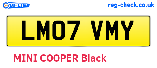 LM07VMY are the vehicle registration plates.