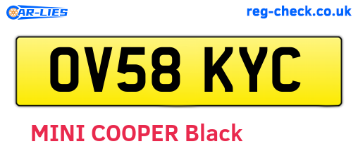 OV58KYC are the vehicle registration plates.