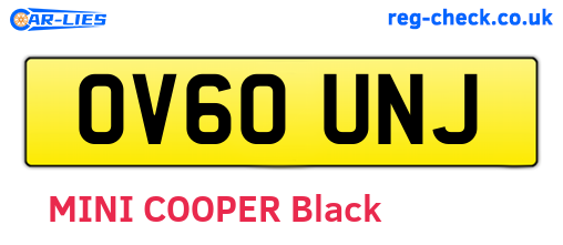 OV60UNJ are the vehicle registration plates.