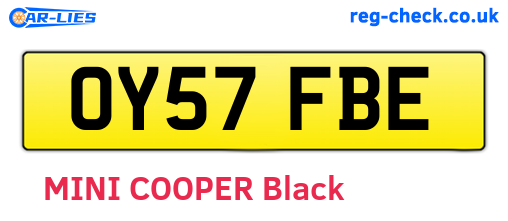 OY57FBE are the vehicle registration plates.