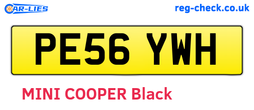 PE56YWH are the vehicle registration plates.