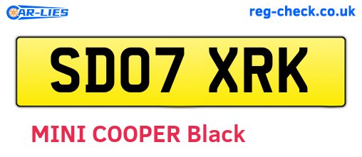 SD07XRK are the vehicle registration plates.