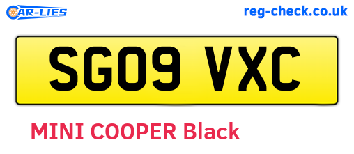 SG09VXC are the vehicle registration plates.