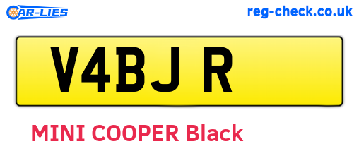 V4BJR are the vehicle registration plates.