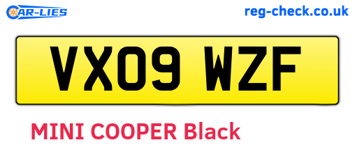 VX09WZF are the vehicle registration plates.