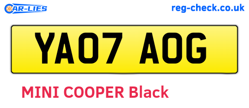 YA07AOG are the vehicle registration plates.