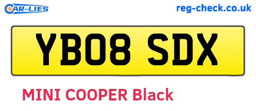 YB08SDX are the vehicle registration plates.
