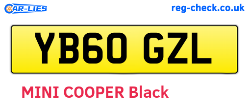 YB60GZL are the vehicle registration plates.