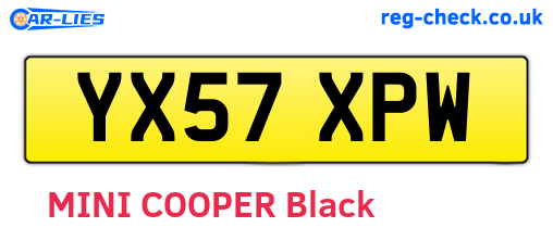 YX57XPW are the vehicle registration plates.