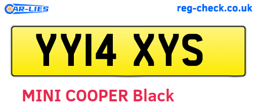 YY14XYS are the vehicle registration plates.