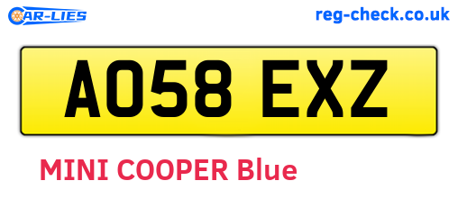 AO58EXZ are the vehicle registration plates.