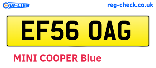 EF56OAG are the vehicle registration plates.