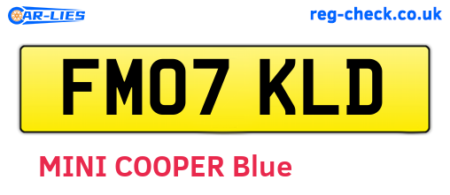 FM07KLD are the vehicle registration plates.