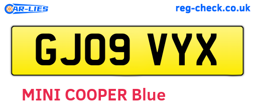 GJ09VYX are the vehicle registration plates.