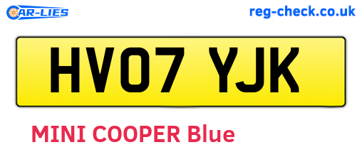 HV07YJK are the vehicle registration plates.