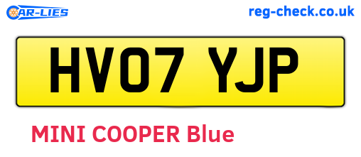 HV07YJP are the vehicle registration plates.