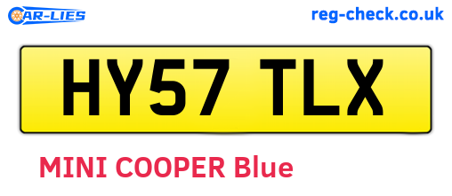 HY57TLX are the vehicle registration plates.