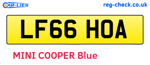 LF66HOA are the vehicle registration plates.
