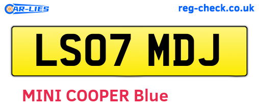 LS07MDJ are the vehicle registration plates.