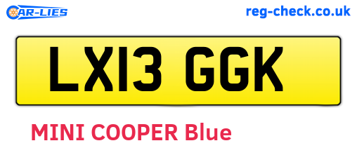 LX13GGK are the vehicle registration plates.