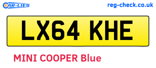 LX64KHE are the vehicle registration plates.