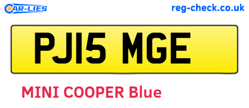 PJ15MGE are the vehicle registration plates.