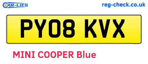 PY08KVX are the vehicle registration plates.