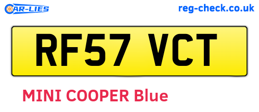 RF57VCT are the vehicle registration plates.