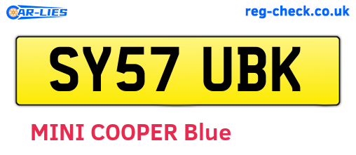SY57UBK are the vehicle registration plates.