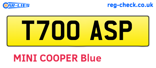 T700ASP are the vehicle registration plates.