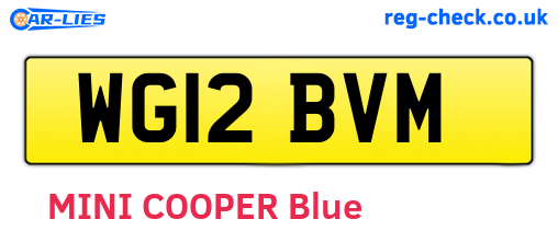 WG12BVM are the vehicle registration plates.
