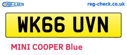 WK66UVN are the vehicle registration plates.