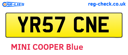 YR57CNE are the vehicle registration plates.