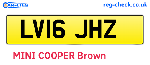 LV16JHZ are the vehicle registration plates.