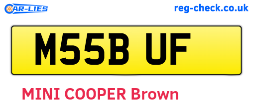M55BUF are the vehicle registration plates.