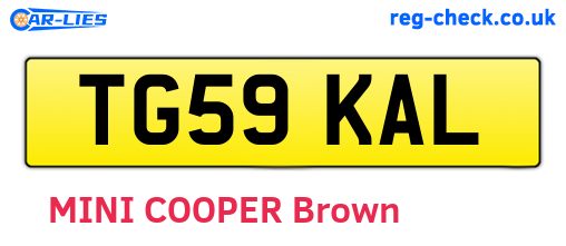 TG59KAL are the vehicle registration plates.