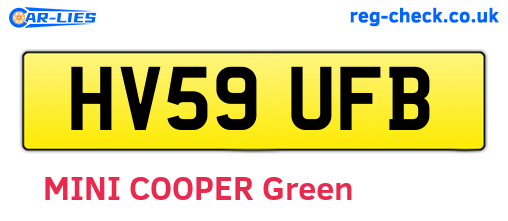 HV59UFB are the vehicle registration plates.