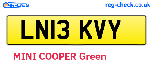 LN13KVY are the vehicle registration plates.