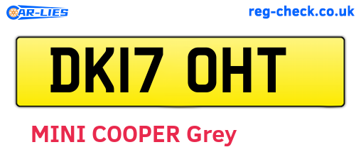 DK17OHT are the vehicle registration plates.