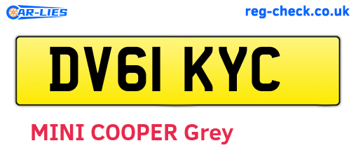 DV61KYC are the vehicle registration plates.