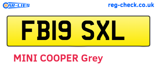 FB19SXL are the vehicle registration plates.