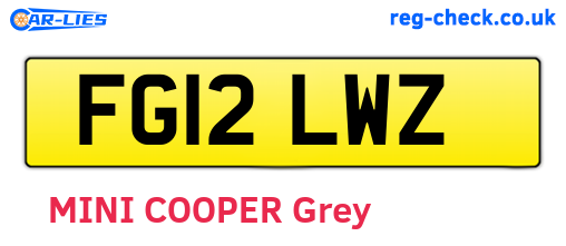 FG12LWZ are the vehicle registration plates.