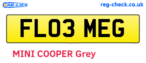 FL03MEG are the vehicle registration plates.