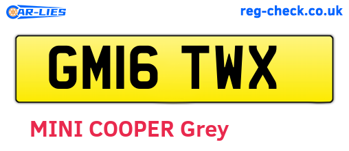 GM16TWX are the vehicle registration plates.
