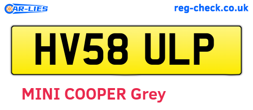 HV58ULP are the vehicle registration plates.
