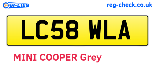 LC58WLA are the vehicle registration plates.