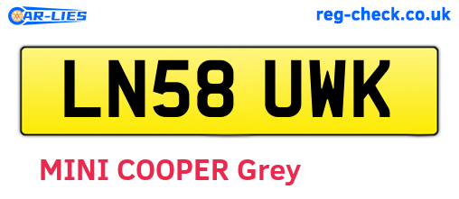 LN58UWK are the vehicle registration plates.